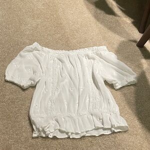 Off the shoulder white top